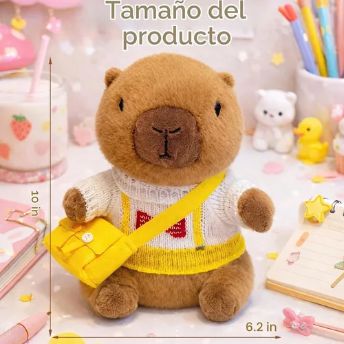 Vista 4 de Capybara - Juguete de peluche, color negro, 10.2 pulgadas