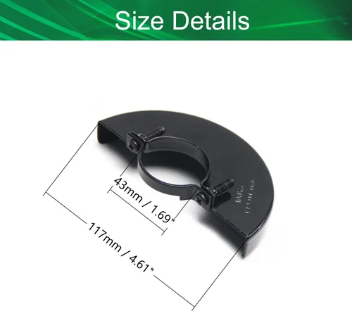 Vista 2 de Protector de rueda de metal cubierta 4.606 in (OD) Cut-Off Wheel Guard para amoladora angular eléctrica Carcasa Compatible Negro 1 unids