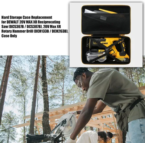 Vista 5 de Caja de almacenamiento rígido Khanka de repuesto para sierra recíproca DEWALT 20V MAX XR (DCS367B / DCS387B), taladro de martillo giratorio 20V Max