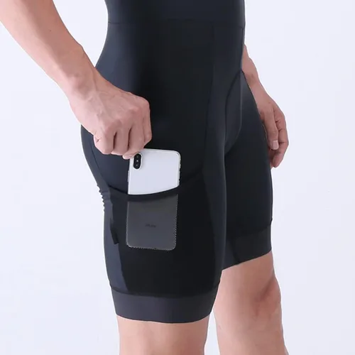 Vista 4 de GCRFL Conjunto de camiseta de ciclismo para hombre, camisetas ligeras para ciclismo de carretera, pantalones cortos con bolsillos acolchados