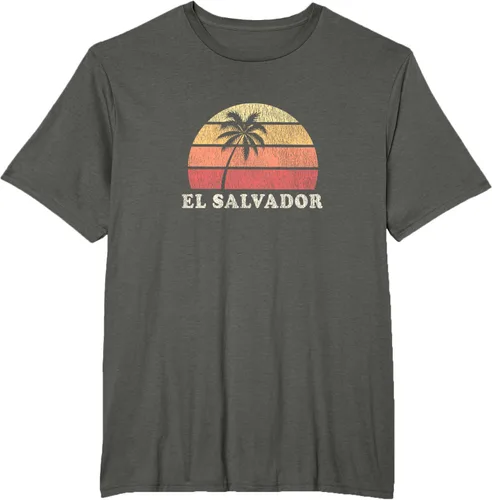 Vista 7 de El Salvador Vintage 70s Retro Throwback Design Camiseta, Azul