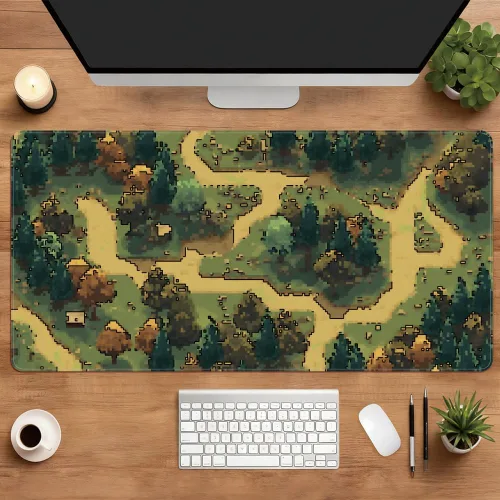Vista 7 de WEBEEDY Alfombrilla de mouse retro para juegos de bosque grande, base de goma antideslizante, alfombrilla de mouse para teclado de computadora