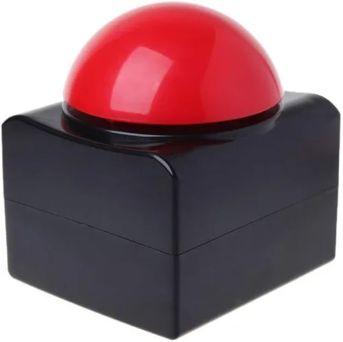 Vista 2 de Zumbador familiar para peleas, paquete de 4 zumbadores de juego con luces y sonido, zumbadores de prueba para noches de trivia, juegos de aula, LED