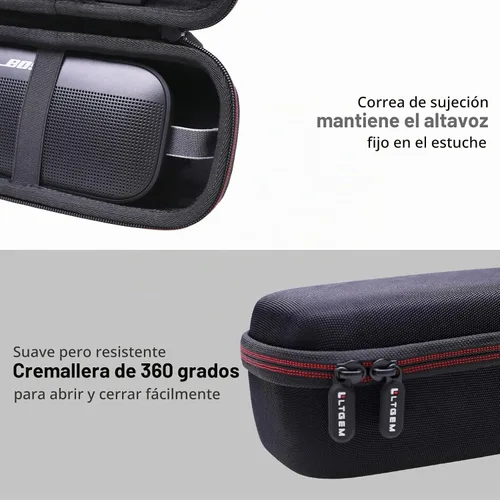Vista 6 de LTGEM - Funda rígida compatible con Bose SoundLink Flex 2ª generación Negro