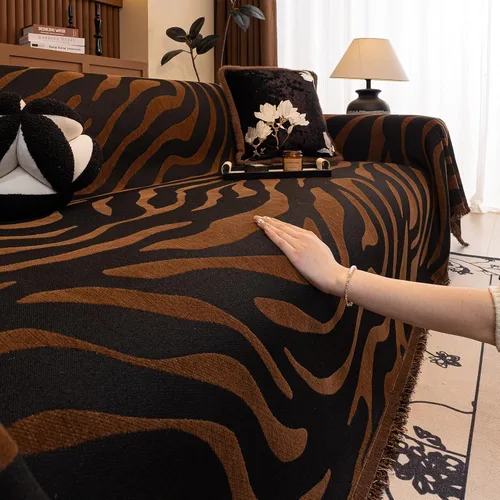 Vista 9 de ROOMLIFE Funda de sofá con estampado de leopardo para sofá de 3 plazas, lavable, protector de muebles para perros, funda de sofá suave