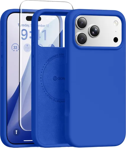 Vista 282 de GONEZ Funda magnética para iPhone 12 Case / 12 Pro Case, compatible con MagSafe, [protector de pantalla + protector de lente de cámara], funda