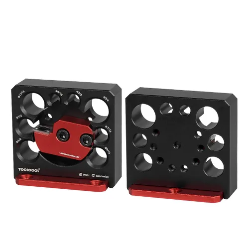 Vista 2 de Toolcool Taladro eléctrico Insertos de carburo Dowel Maker Placa cortadora de clavijas de alta velocidad (Imperial 8 agujeros)