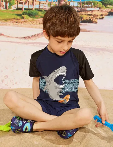 Vista 5 de PHIBEE Traje de baño de una pieza con protección solar UPF 50+ para niños