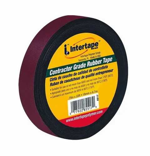 Vista 2 de IPG Cinta de goma, 0.75" x 22 pies, Negro (rollo individual)