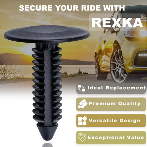 Vista 4 de Rexka 100 unids M6.3 Splash Shield Cubierta de la rueda Cubierta de parachoques Retenedor Clip Pin Remache para Jeep Dodge Ram Chrysler 6501916 GM
