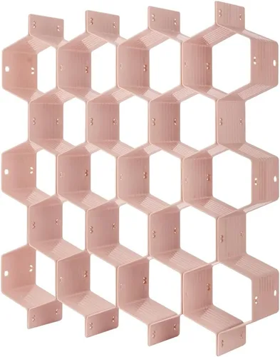Vista 9 de Poeland Organizador de Divisor para Cajones DIY de Plástico en Nido de Abejas Gris, Juego de 2 Gris (2 unidades)
