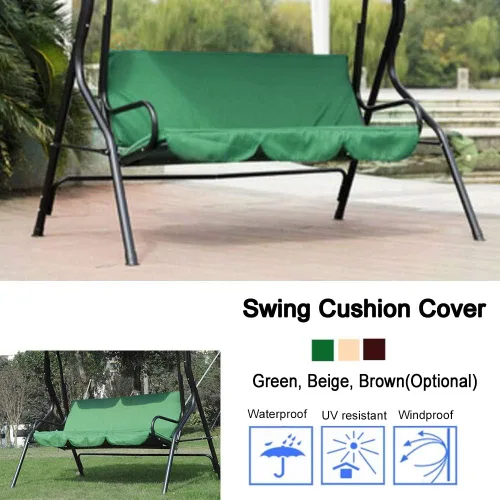 Vista 2 de Ejoyous Funda de cojín para columpio de patio, para silla de columpio al aire libre, cubierta de asiento de hamaca de repuesto para columpio de 3