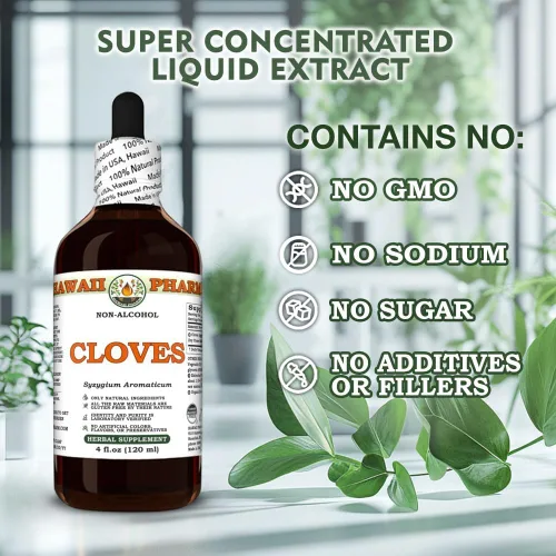 Vista 6 de Hawaii Pharm Extracto sin alcohol de clavo, glicerita para apoyo antioxidante, promueve la fuerza ósea, apoya la función hepática, alivio