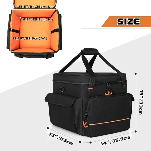 Vista 5 de LUXJA Bolsa acolchada para 2 luces de efecto o luces de cabeza móvil, bolsa de luz de efecto con divisor interior y bolsillos para accesorios