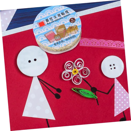 Vista 6 de 14 rollos de cinta de encaje macramé para decoración de calcomanías, cinta washi ancha Washi, cinta de envoltura de cinta de recortes, cinta