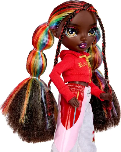 Vista 8 de Rainbow High Jr. High Bestie Babysitters - Iris Bow, muñeca de moda de 9 pulgadas