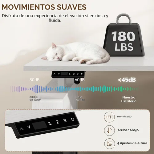 Vista 7 de Escritorio eléctrico en forma de L de 63 pulgadas con 3 cajones, mesa de computadora de almacenamiento, altura ajustable con tomas de corriente, 4