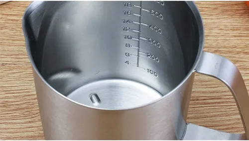 Vista 6 de Bettomshin 1 taza medidora métrica de 16.9 fl oz, taza medidora de acero inoxidable, taza de espuma de leche con marca y asa, tazas de mezcla