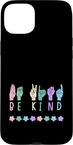 Vista 9 de Sign Language Be Kind Kindness ASL Pastel Pink Purple Blue Case for iPhone 16