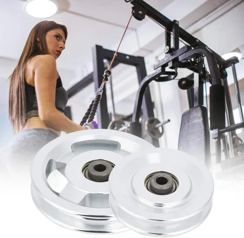 Vista 4 de Polea de rodamiento de fitness portátil de aleación de aluminio accesorio de entrenamiento de fuerza Equipo de gimnasio en casa 1 unids (??4.528 in)