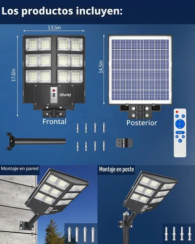 Vista 7 de Ofuray Luces de calle solares al aire libre, Of-5000W luz comercial