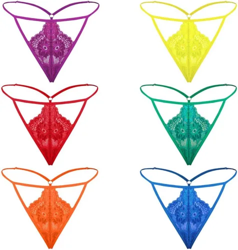 Vista 2 de Besame Tanga G-String - Ropa interior para mujer, paquete de 5 Lqbtq+