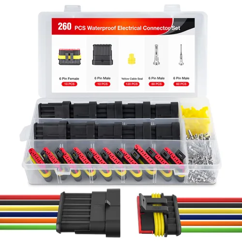 Vista 10 de Nilight 622 piezas conectores eléctricos de 1 2 3 4 5 6 pines, enchufe terminal macho hembra, conectores de cable impermeables, juego de conexión