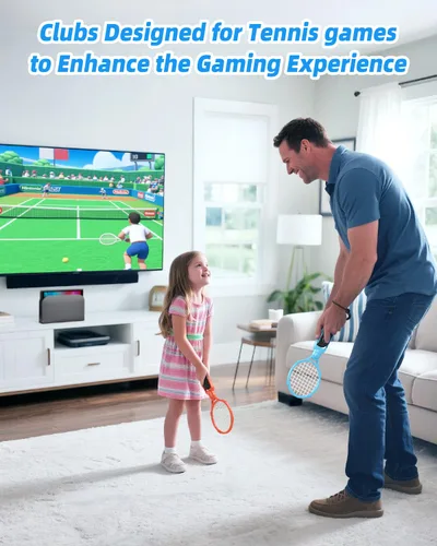 Vista 7 de Tennis Rackets for Nintendo Switch 2 Joy-Con(2025), MENEEA 2 Pack Game Accessories for Mario Tennis Aces,Handle Grip Holder for Switch 2Switch 1