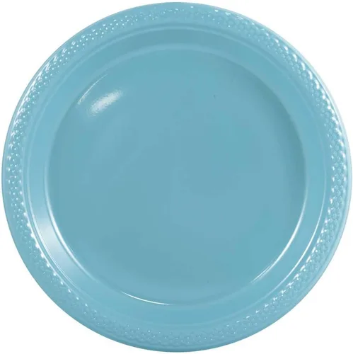 Vista 19 de Platos para fiesta de plástico redondos y cuadrados colorido de 7, 8, y 9 pulgadas, 10/20 platos por paquete, Negro