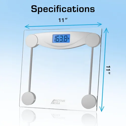 Vista 8 de Active Era Báscula digital de peso corporal, báscula de baño ultradelgada de alta precisión con vidrio templado, tecnología Step-on y pantalla