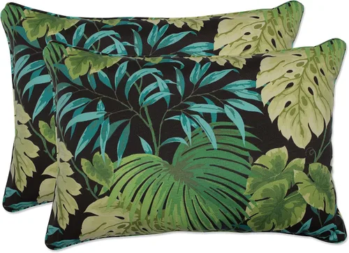Vista 52 de Pillow Perfect Almohadas lumbares Delray azul marino para exteriores/interiores, 11.5 x 18.5 pulgadas, paquete de 2