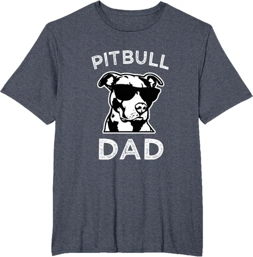 Vista 17 de Camiseta para hombre con diseño de Pitbull Dad Pit Bull Dog para hombre, Negro