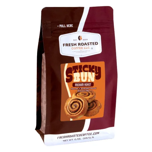 Vista 24 de Fresh Roasted Coffee, Amaretto - Café saborizado, 12 onzas, tostado medio, Kosher, grano entero