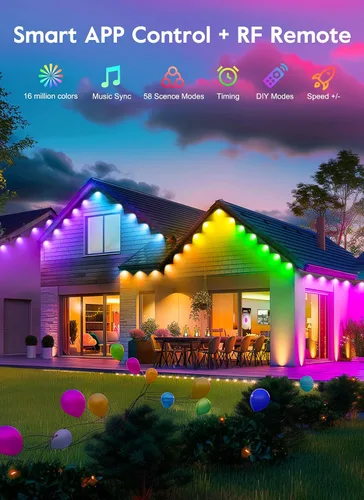 Vista 3 de Brightown Smart Christmas Lights Outdoor, 100 LED C9 Christmas Tree Lights with Remote, APP Controlled, Music Sync, Waterproof Connectable C9 String