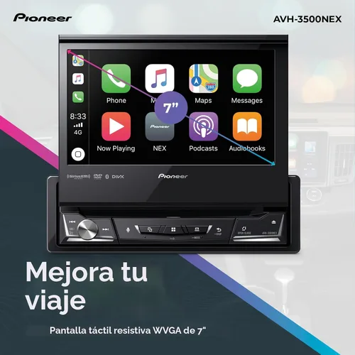 Vista 2 de Pioneer AVH-3500NEX Pantalla táctil motorizada de 7 pulgadas, DIN único - Apple CarPlay con cable y Android Auto, Bluetooth, cámara de respaldo