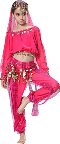Vista 4 de Fairycece Conjunto de disfraces de Halloween para niños que bailan el vientre