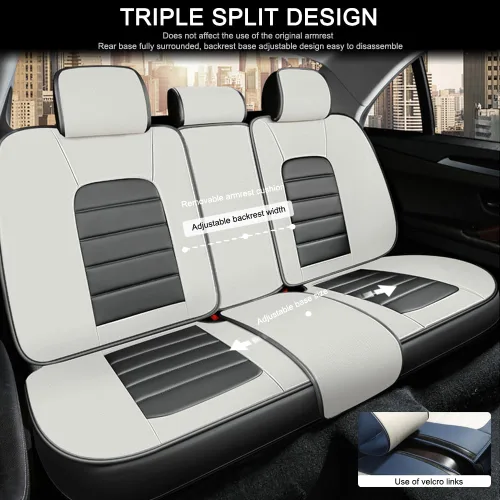 Vista 28 de 5 fundas de asiento para Chevy Aveo 2005-2023, fundas de asiento de automóvil de cuero, impermeables, antideslizantes, suaves, cómodas fundas