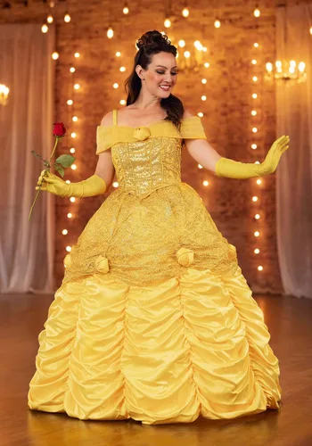 Vista 8 de Vestido de disfraz de Belle prémium para mujer