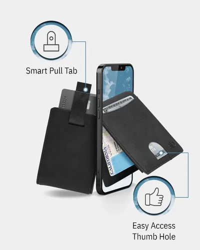 Vista 14 de Access Denied Billeteras delgadas y plegables para hombre, billetera delgada minimalista con clip para dinero, bolsillo frontal, tarjetero