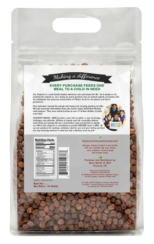 Vista 2 de Jiva Organics Bolsa orgánica Kala Chana a granel de 2 libras, gramo negro, garbanzos negros Desi, 100% natural y sin OMG