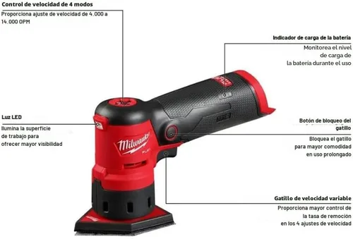 Vista 3 de Milwaukee Electric - Lijadora Orbital M12 Fuel para Detalles