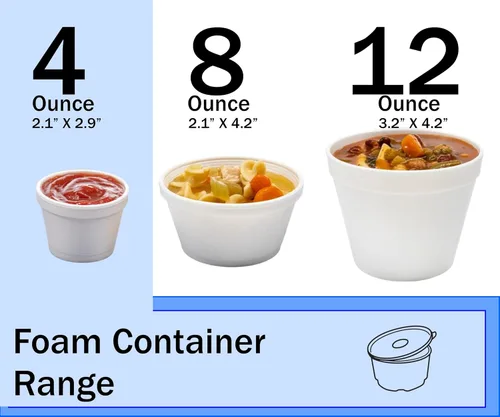 Vista 3 de Mr Miracle Tazón de espuma con tapa para alimentos fríos y calientes, recipiente de sopa desechable de 4 onzas con tapa ventilada, ideal