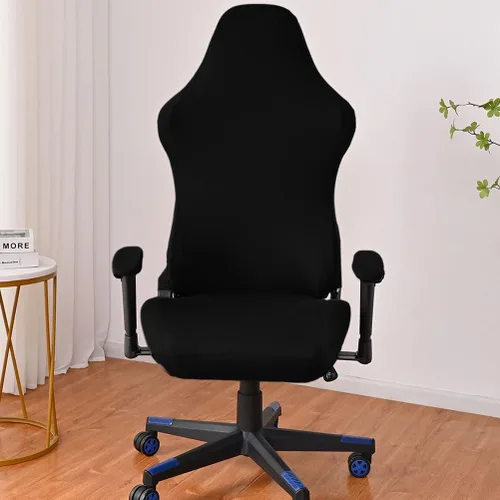 Vista 5 de Beavorty Juego de fundas elásticas para sillas de computadora con protectores de reposabrazos, ajuste elástico para sillas estándar de deportes
