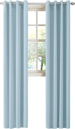 Vista 26 de LA PALMA Cortinas opacas con aislamiento térmico y ojales, para sala de estar, dormitorio, paquete de 2 paneles