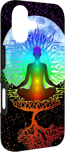 Vista 3 de Funda para iPhone 17 con diseño de árbol de la vida con diseño de luna y meditación