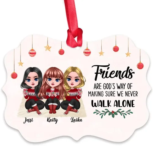 Vista 21 de Gossby Adorno de Navidad personalizado para mujeres, regalo de amistad de Navidad personalizado para mujeres con nombre, regalo de Navidad