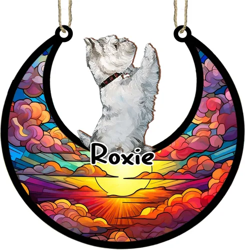 Vista 16 de LOVELYPOD Adorno de Navidad personalizado para perro pastor australiano, atrapasoles conmemorativo, adorno de Navidad de pastor australiano