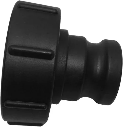 Vista 2 de Adaptador de tanque IBC (hembra de 3 pulgadas a 2 pulgadas macho) Conector de tanque de agua, color negro