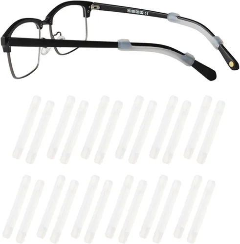 Vista 10 de lvvfit Retenedor de silicona suave para lentes de patillas para niños y adultos, retenedores elásticos antideslizantes, Negro