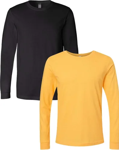 Vista 36 de Canvas Filmore 3501 - Camiseta de 4.2 onzas para hombre manga larga (1) Ceniza + (1) Jaspeado atlético